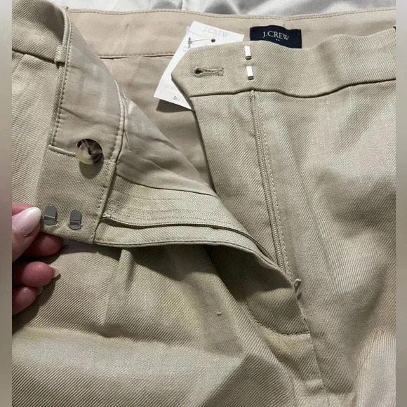 J Crew Shorts Linen Blend Pleated Khaki NWT Women Size 10 High Rise - Picture 6 of 12